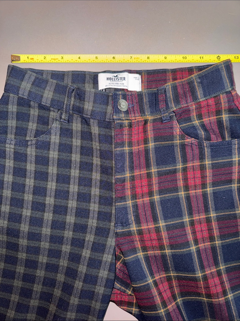 Hollister Ultra High Rise Two Tone Plaid Pants Size Small - Picture 10 of 12